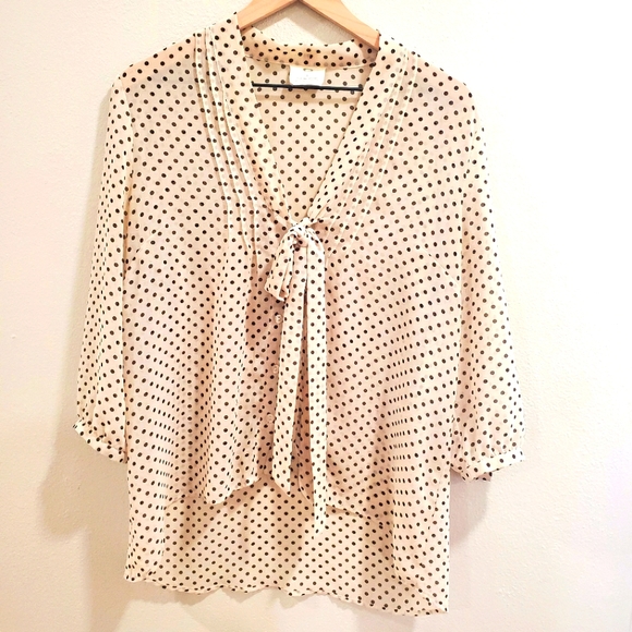 Pins & Needles Tops - Anthropologie Polka Dot Blouse Size Large